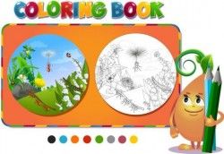 Coloring book insects with nature vector 05