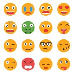 Coloured emoticons collection