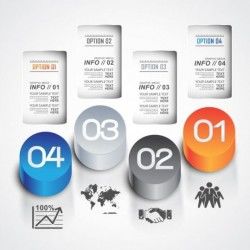 3D Options infographic template vector 02