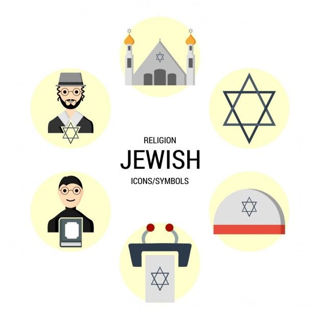 Different icons of the jewish religion png