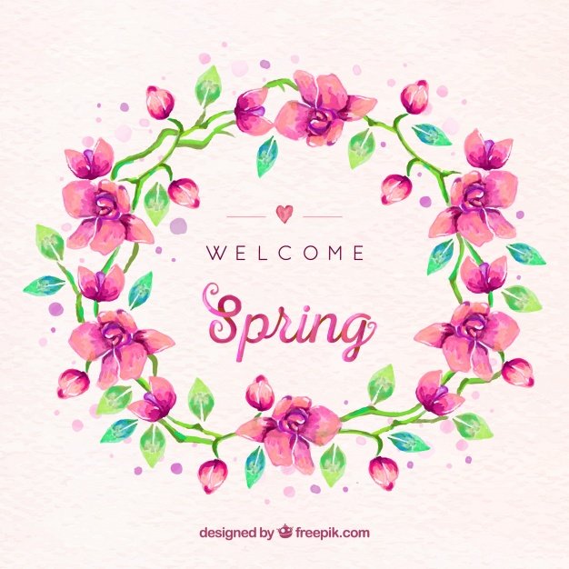 Floral watercolor decorative wreath