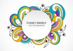 Funky Swirly Banner Vector