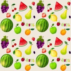 Great pattern of realistic pieces of fruit