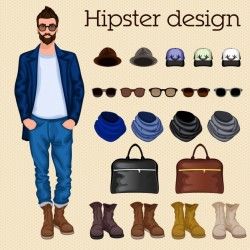 Hipster man design