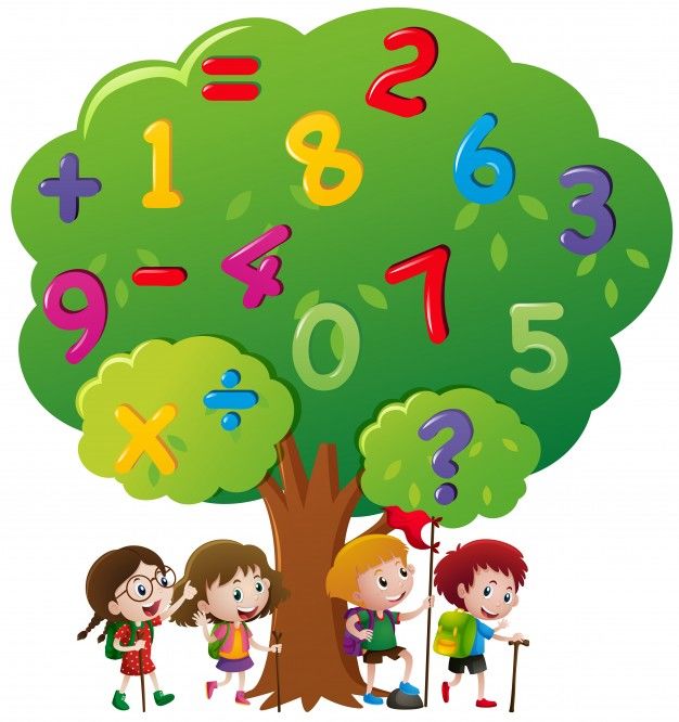 Kids and numbers on the tree