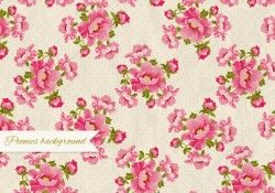 Peonies Retro Background Vector