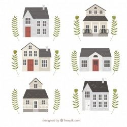 Pretty houses with floral ornaments