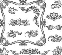 Retro frame with ornaments vectors