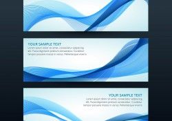 Set of vector wave banner