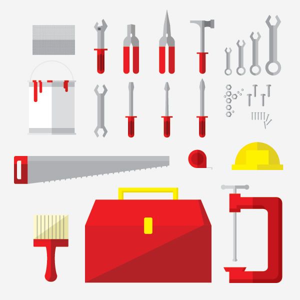 Tools Flat Icons Vector