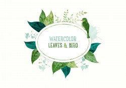 Watercolor Leaves Banner