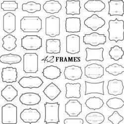 White decor frames retro vector set 02