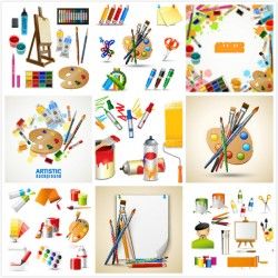 Painting supplies vector