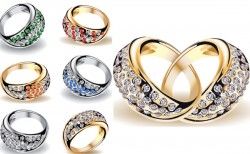 Gorgeous wedding diamond ring vector material