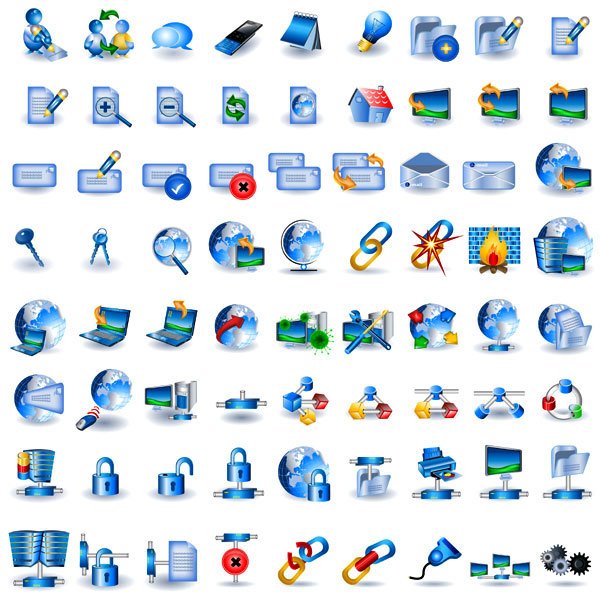 Exquisite technology theme icon vector material