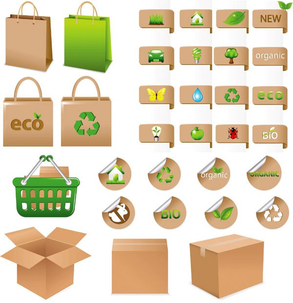 Stereo environmental logo vector material