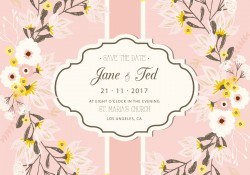 Blush Floral Wedding Card Illustration
