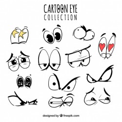 Collection of cartoon eyes with funny expressions
