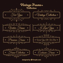 Collection of retro frames for text