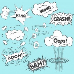 Comics design elements vector cartoon illustration