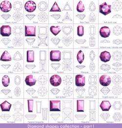Diamond shapes with outlines vector set 01