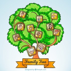 Fantastic family tree with cheerful members