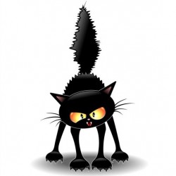 Frightened carton cat vector