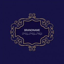 Golden frame with blue background vector 06