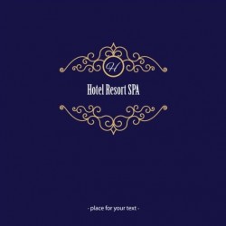 Golden frame with blue background vector 01