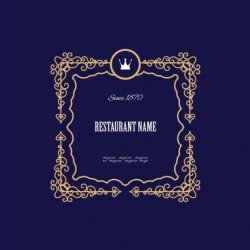 Golden frame with blue background vector 03