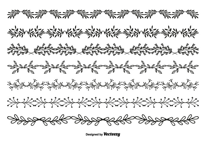 Hand Drawn Style Vector Border Set
