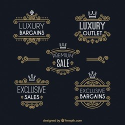 Pack of five premium ornamental stickers