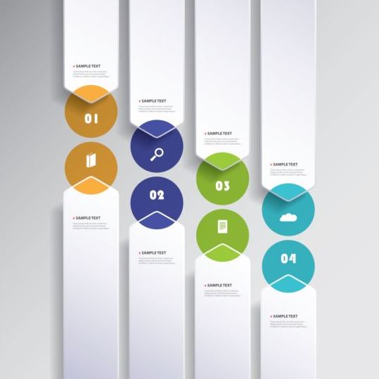 Paper tapes infographic vector 01