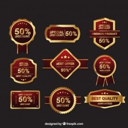 Premium retro golden badge pack