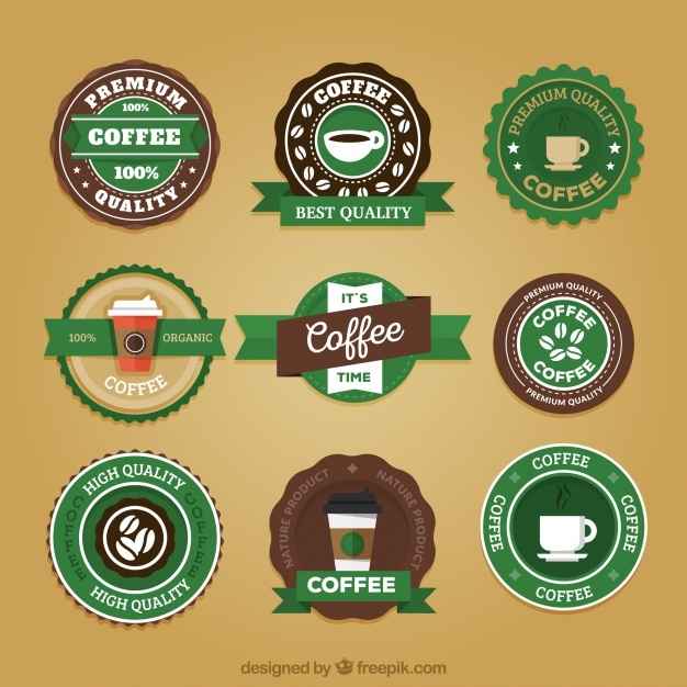 Retro starbucks stickers set