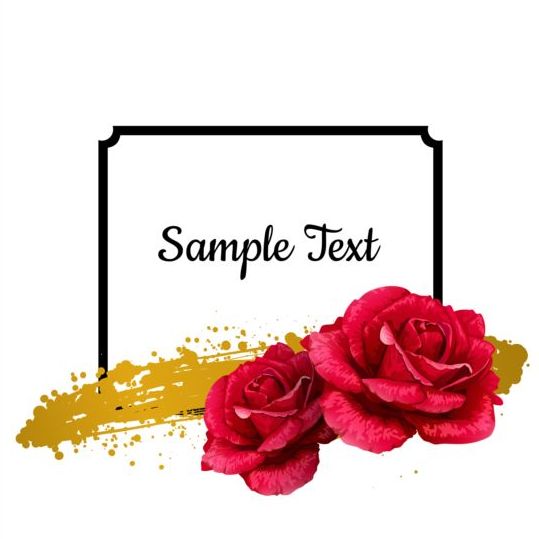 Rose with black frame vector