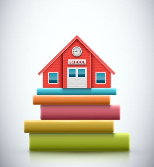 School and books vector material