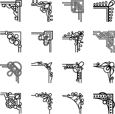 Simple corner ornaments vector