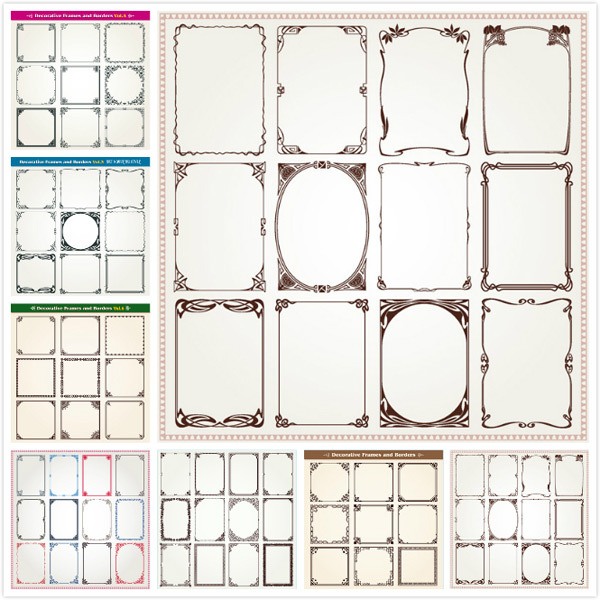 European pattern frame vector