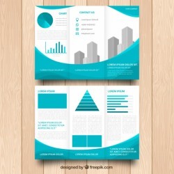 Business trifold template with graphics