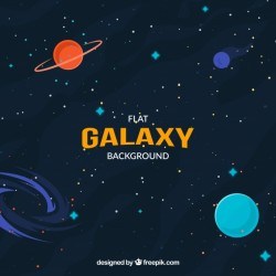 Universe background in flat design