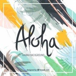 Abstract background of aloha with brush