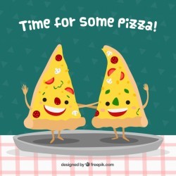 Background of nice pizza pieces