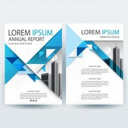 Business brochure template with Blue Triangle shapes