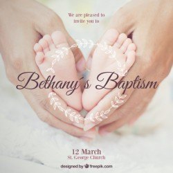 Christening invitation, elegant style