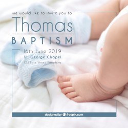 Christening invitation, simple style