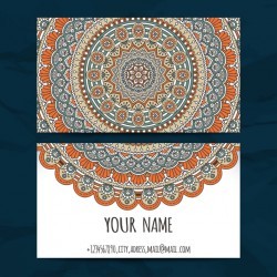 Decorative mandala style visiting card