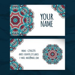 Floral mandala style visiting card