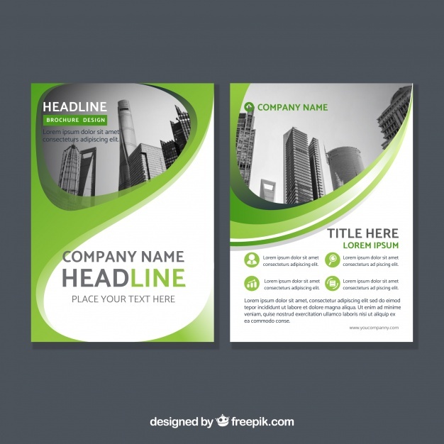 Green corporate abstract brochure png