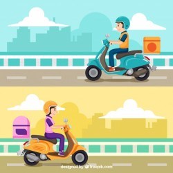 Lovely set of scooter delivery concept